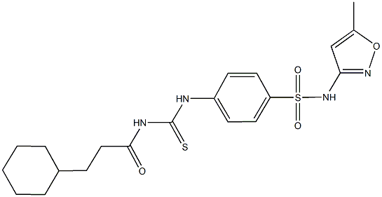 4-({[(3-cyclohexylpropanoyl)amino]carbothioyl}amino)-N-(5-methyl-3-isoxazolyl)benzenesulfonamide 结构式