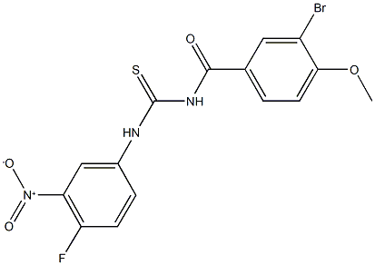 N-(3-bromo-4-methoxybenzoyl)-N'-{4-fluoro-3-nitrophenyl}thiourea 结构式