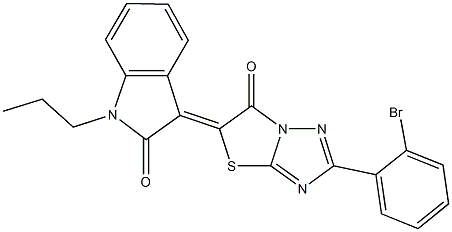 3-(2-(2-bromophenyl)-6-oxo[1,3]thiazolo[3,2-b][1,2,4]triazol-5(6H)-ylidene)-1-propyl-1,3-dihydro-2H-indol-2-one 结构式