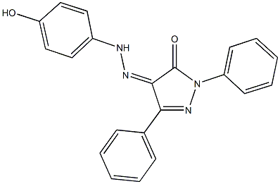 1,3-diphenyl-1H-pyrazole-4,5-dione 4-[(4-hydroxyphenyl)hydrazone] 结构式