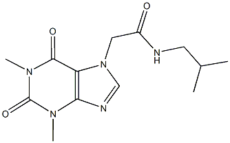2-(1,3-dimethyl-2,6-dioxo-1,2,3,6-tetrahydro-7H-purin-7-yl)-N-isobutylacetamide 结构式