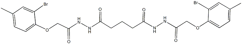 2-(2-bromo-4-methylphenoxy)-N'-(5-{2-[(2-bromo-4-methylphenoxy)acetyl]hydrazino}-5-oxopentanoyl)acetohydrazide 结构式