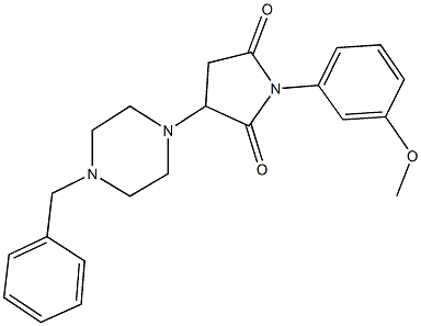 3-(4-benzyl-1-piperazinyl)-1-(3-methoxyphenyl)-2,5-pyrrolidinedione 结构式