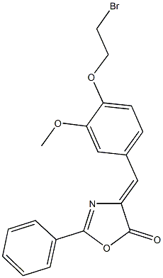 4-[4-(2-bromoethoxy)-3-methoxybenzylidene]-2-phenyl-1,3-oxazol-5(4H)-one 结构式