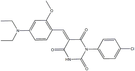 1-(4-chlorophenyl)-5-[4-(diethylamino)-2-methoxybenzylidene]-2,4,6(1H,3H,5H)-pyrimidinetrione 结构式