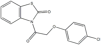 3-[(4-chlorophenoxy)acetyl]-1,3-benzothiazol-2(3H)-one 结构式