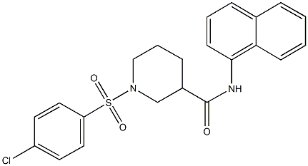 1-[(4-chlorophenyl)sulfonyl]-N-(1-naphthyl)-3-piperidinecarboxamide 结构式