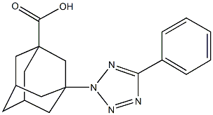 3-(5-phenyl-2H-tetraazol-2-yl)-1-adamantanecarboxylic acid 结构式