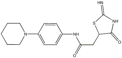 2-(2-imino-4-oxo-1,3-thiazolidin-5-yl)-N-[4-(1-piperidinyl)phenyl]acetamide 结构式