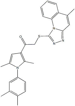 1-[1-(3,4-dimethylphenyl)-2,5-dimethyl-1H-pyrrol-3-yl]-2-[(5-methyl[1,2,4]triazolo[4,3-a]quinolin-1-yl)sulfanyl]ethanone 结构式