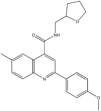 2-(4-methoxyphenyl)-6-methyl-N-(tetrahydro-2-furanylmethyl)-4-quinolinecarboxamide 结构式