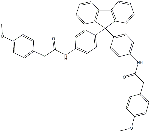 2-(4-methoxyphenyl)-N-{4-[9-(4-{[(4-methoxyphenyl)acetyl]amino}phenyl)-9H-fluoren-9-yl]phenyl}acetamide 结构式