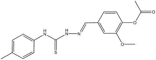 2-methoxy-4-[2-(4-toluidinocarbothioyl)carbohydrazonoyl]phenyl acetate 结构式