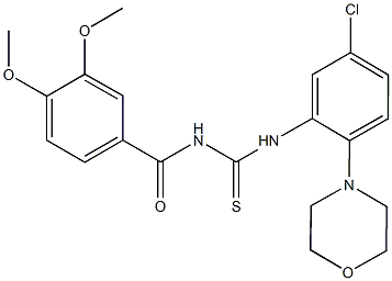 N-[5-chloro-2-(4-morpholinyl)phenyl]-N'-(3,4-dimethoxybenzoyl)thiourea 结构式