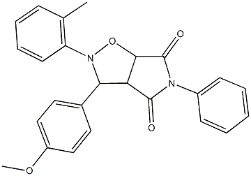 3-(4-methoxyphenyl)-2-(2-methylphenyl)-5-phenyldihydro-2H-pyrrolo[3,4-d]isoxazole-4,6(3H,5H)-dione 结构式