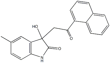 3-hydroxy-5-methyl-3-[2-(1-naphthyl)-2-oxoethyl]-1,3-dihydro-2H-indol-2-one 结构式