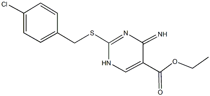 ethyl 2-[(4-chlorobenzyl)sulfanyl]-4-imino-1,4-dihydro-5-pyrimidinecarboxylate 结构式