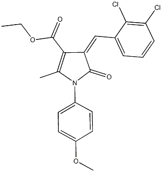 ethyl 4-(2,3-dichlorobenzylidene)-1-(4-methoxyphenyl)-2-methyl-5-oxo-4,5-dihydro-1H-pyrrole-3-carboxylate 结构式