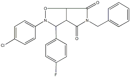 5-benzyl-2-(4-chlorophenyl)-3-(4-fluorophenyl)dihydro-2H-pyrrolo[3,4-d]isoxazole-4,6(3H,5H)-dione 结构式