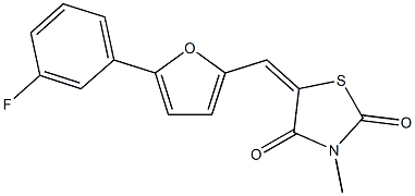 5-{[5-(3-fluorophenyl)-2-furyl]methylene}-3-methyl-1,3-thiazolidine-2,4-dione 结构式