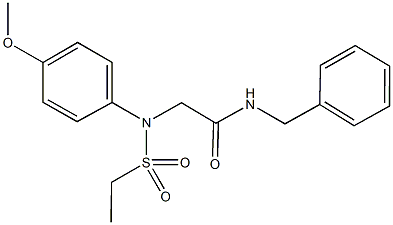 N-benzyl-2-[(ethylsulfonyl)-4-methoxyanilino]acetamide 结构式