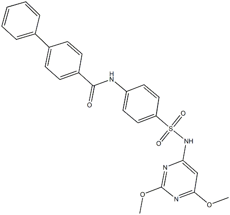 N-(4-{[(2,6-dimethoxy-4-pyrimidinyl)amino]sulfonyl}phenyl)[1,1'-biphenyl]-4-carboxamide 结构式