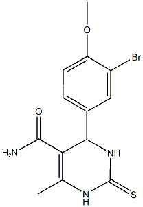 4-(3-bromo-4-methoxyphenyl)-6-methyl-2-thioxo-1,2,3,4-tetrahydro-5-pyrimidinecarboxamide 结构式