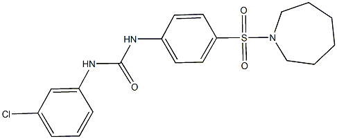 N-[4-(1-azepanylsulfonyl)phenyl]-N'-(3-chlorophenyl)urea 结构式