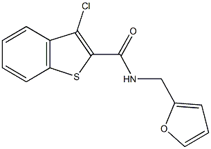 3-chloro-N-(2-furylmethyl)-1-benzothiophene-2-carboxamide 结构式