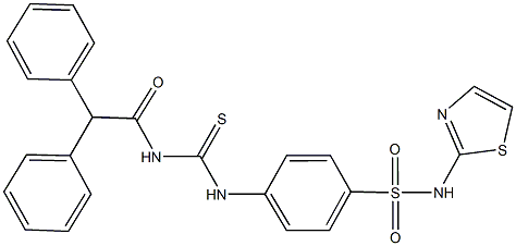 4-({[(diphenylacetyl)amino]carbothioyl}amino)-N-(1,3-thiazol-2-yl)benzenesulfonamide 结构式