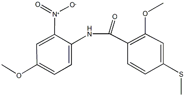 N-{2-nitro-4-methoxyphenyl}-2-methoxy-4-(methylsulfanyl)benzamide 结构式