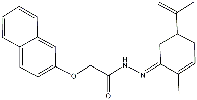N'-(5-isopropenyl-2-methylcyclohex-2-en-1-ylidene)-2-(2-naphthyloxy)acetohydrazide 结构式