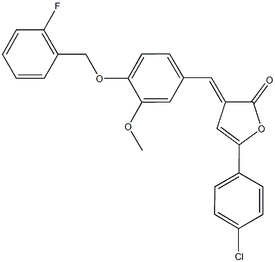 5-(4-chlorophenyl)-3-{4-[(2-fluorobenzyl)oxy]-3-methoxybenzylidene}-2(3H)-furanone 结构式