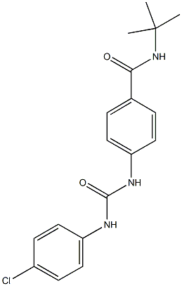 N-(tert-butyl)-4-{[(4-chloroanilino)carbonyl]amino}benzamide 结构式