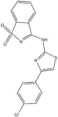 N-[4-(4-chlorophenyl)-1,3-thiazol-2-yl]-N-(1,1-dioxido-1,2-benzisothiazol-3-yl)amine 结构式