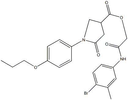 2-(4-bromo-3-methylanilino)-2-oxoethyl 5-oxo-1-(4-propoxyphenyl)-3-pyrrolidinecarboxylate 结构式