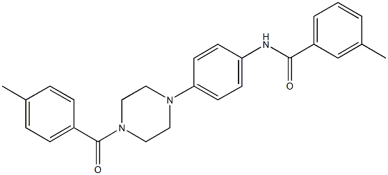 3-methyl-N-{4-[4-(4-methylbenzoyl)-1-piperazinyl]phenyl}benzamide 结构式