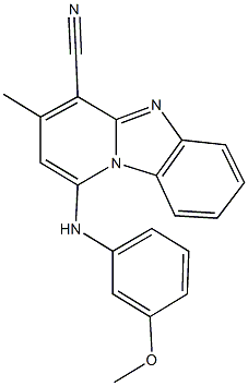 1-(3-methoxyanilino)-3-methylpyrido[1,2-a]benzimidazole-4-carbonitrile 结构式
