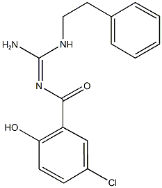 N''-(5-chloro-2-hydroxybenzoyl)-N-(2-phenylethyl)guanidine 结构式