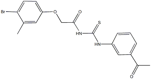 N-(3-acetylphenyl)-N'-[(4-bromo-3-methylphenoxy)acetyl]thiourea 结构式