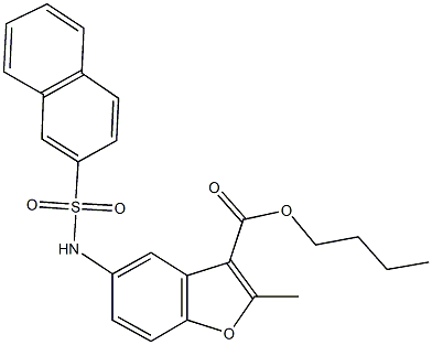 butyl 2-methyl-5-[(2-naphthylsulfonyl)amino]-1-benzofuran-3-carboxylate 结构式