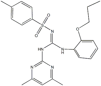 N-[[(4,6-dimethyl-2-pyrimidinyl)amino](2-propoxyanilino)methylene]-4-methylbenzenesulfonamide 结构式