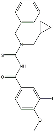 N-benzyl-N-(cyclopropylmethyl)-N'-(3-iodo-4-methoxybenzoyl)thiourea 结构式