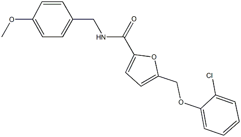 5-[(2-chlorophenoxy)methyl]-N-(4-methoxybenzyl)-2-furamide 结构式