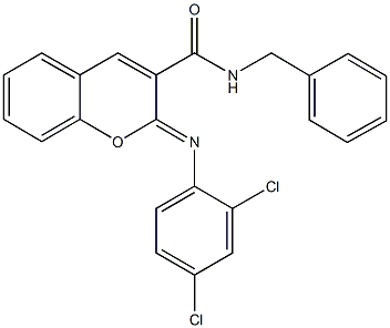 N-benzyl-2-[(2,4-dichlorophenyl)imino]-2H-chromene-3-carboxamide 结构式
