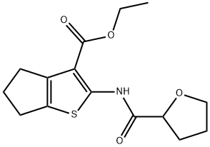 ethyl 2-[(tetrahydro-2-furanylcarbonyl)amino]-5,6-dihydro-4H-cyclopenta[b]thiophene-3-carboxylate 结构式