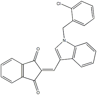 2-{[1-(2-chlorobenzyl)-1H-indol-3-yl]methylene}-1H-indene-1,3(2H)-dione 结构式