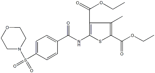 diethyl 3-methyl-5-{[4-(4-morpholinylsulfonyl)benzoyl]amino}-2,4-thiophenedicarboxylate 结构式