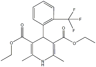 diethyl 2,6-dimethyl-4-[2-(trifluoromethyl)phenyl]-1,4-dihydro-3,5-pyridinedicarboxylate 结构式