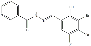 N'-(3,5-dibromo-2,4-dihydroxybenzylidene)nicotinohydrazide 结构式